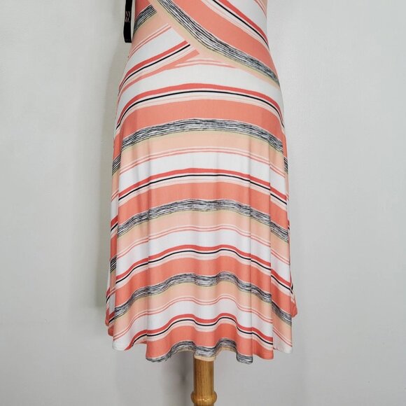 New York & Company Striped Stretchy Slight Cap Sleeve Pullover Dress NWT Size M - Picture 8 of 11